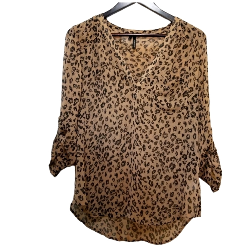 Maurices animal print semi sheer polyester size large top